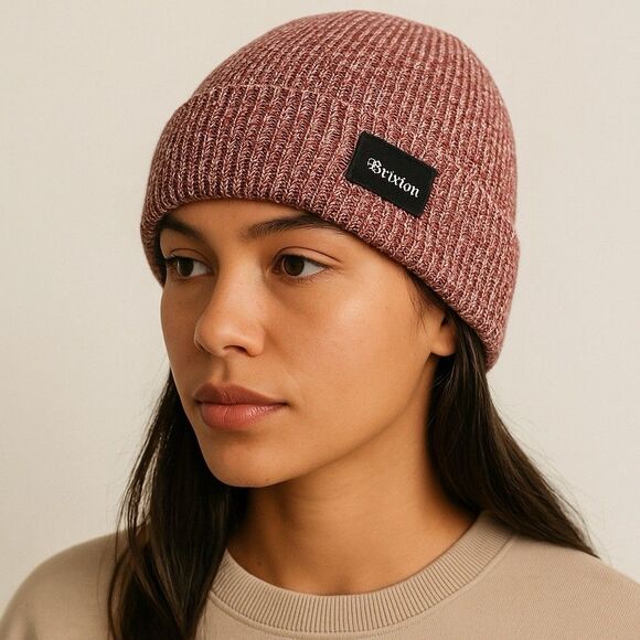 Brixton‎ Marled Burgundy Knit Beanie Hat – Made in USA - Picture 1 of 7